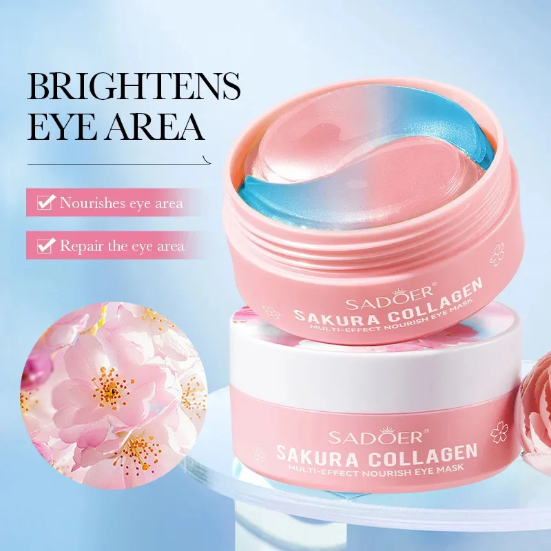 Collagen Under Eye Patches - 60pcs Sakura Collageen Oogmasker Anti Donkere